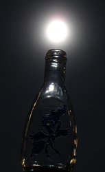 Size: 2520x4128 | Tagged: safe, artist:malte279, princess luna, g4, bottle, craft, glass engraving, glass painting, moon, moonlight