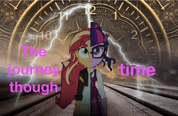 Size: 1920x1254 | Tagged: safe, editor:php77, sci-twi, sunset shimmer, twilight sparkle, equestria girls, g4, split screen