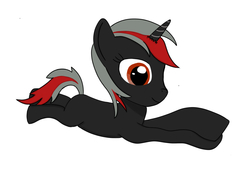 Size: 2500x1750 | Tagged: safe, artist:grimvaleart, oc, oc only, pony, unicorn, female, lying down, red and black oc, solo