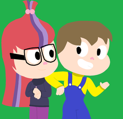 Size: 1030x1003 | Tagged: safe, moondancer, oc, oc:ian, g4, clothes, glasses, hanazuki, hanazuki: full of treasures, style emulation, sweater