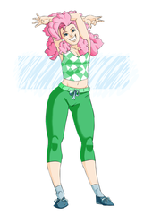 Size: 1800x2800 | Tagged: safe, artist:valo-son, pinkie pie, human, g4, armpits, belly button, humanized, looking at you, midriff, smiling