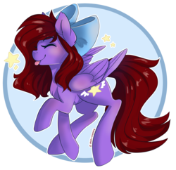 Size: 2902x2809 | Tagged: safe, artist:skylacuna, oc, oc only, oc:angel star, pegasus, pony, bow, female, hair bow, high res, mare, simple background, solo, tongue out, transparent background