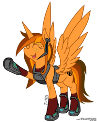 Size: 2893x3616 | Tagged: safe, artist:in3ds2, oc, oc only, oc:duskie, alicorn, pony, alicorn oc, female, happy, high res, mare, salute, simple background, smiling, solo, transparent background, waving