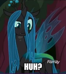 Size: 241x272 | Tagged: safe, edit, edited screencap, screencap, queen chrysalis, changeling, changeling queen, g4, the mean 6, cropped, dialogue, discovery family logo, female, solo