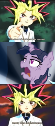 Size: 898x2050 | Tagged: safe, edit, edited screencap, screencap, mean twilight sparkle, alicorn, pony, g4, the mean 6, atem, clone, comic, dying, female, mare, open mouth, screencap comic, you ruined everything, yu-gi-oh!