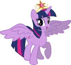 Size: 3811x3461 | Tagged: safe, artist:famousmari5, twilight sparkle, alicorn, pony, g4, bashful, big crown thingy, crown, cute, element of magic, female, high res, jewelry, mare, raised hoof, regalia, simple background, solo, transparent background, twiabetes, twilight sparkle (alicorn), vector