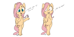 Size: 4000x2000 | Tagged: safe, artist:miokomata, fluttershy, pegasus, pony, g4, bipedal, female, freckles, mare, out of character, ponies eating insects, ponies eating meat, simple background, solo, standing, teary eyes, transparent background