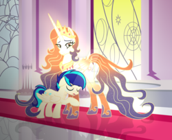Size: 1024x837 | Tagged: safe, artist:starglaxy, oc, oc only, oc:prince james, oc:queen galaxia, alicorn, pegasus, pony, female, male, mare, show accurate, stallion, watermark