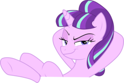 Size: 1459x977 | Tagged: safe, artist:luchita27, starlight glimmer, pony, unicorn, g4, the cutie re-mark, female, hooves on the table, mare, s5 starlight, simple background, sitting, smiling, smirk, smug, smuglight glimmer, solo, transparent background, vector, welcome home twilight