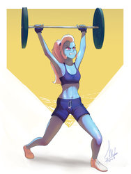 Size: 1024x1365 | Tagged: safe, artist:grissaecrim, trixie, equestria girls, g4, armpits, barbell, commission, female, simple background, solo, weight lifting, weights, white background