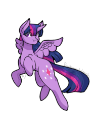 Size: 530x682 | Tagged: safe, artist:rainbowartistpaints, twilight sparkle, alicorn, pony, g4, female, flying, hair over one eye, looking at you, mare, simple background, solo, spread wings, transparent background, twilight sparkle (alicorn), wings