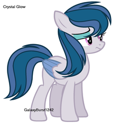 Size: 900x991 | Tagged: safe, artist:galarose12, oc, oc only, oc:crystal glow, pegasus, pony, female, mare, simple background, solo, two toned wings, white background