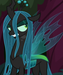 Size: 602x718 | Tagged: safe, screencap, queen chrysalis, changeling, changeling queen, g4, the mean 6, angry, annoyed, cropped, everfree forest, female, former queen chrysalis, gritted teeth, irritated, solo