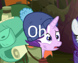 Size: 564x460 | Tagged: safe, edit, edited screencap, screencap, rarity, starlight glimmer, pony, unicorn, g4, the mean 6, animated, beanie, cap, cropped, crying, cute, dialogue, female, gif, glimmerbetes, hat, mare, sad, sadlight glimmer, solo focus, sudden realization, teary eyes, terrible, text, throwing