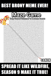Size: 1024x1536 | Tagged: artist needed, source needed, safe, edit, edited edit, sunset shimmer, unicorn, equestria girls, g4, arrow, canon, cutting the knot, game, hax, hilarious in hindsight, maze, maze game, meme, simple background, solution, text, text edit, white background