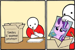 Size: 427x284 | Tagged: safe, starlight glimmer, pony, unicorn, g4, marks for effort, my little pony: friendship is magic, blushing, cute, exploitable meme, female, glimmerbetes, happy, mare, meme, perry bible fellowship, smiles i wanna protect, smiling, solo