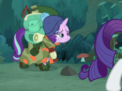 Size: 360x268 | Tagged: safe, edit, edited screencap, screencap, rarity, starlight glimmer, pony, unicorn, g4, the mean 6, animated, backpack, cropped, directed by michael bay, explosion, falling, female, gif, hilarious, mare, metal slug, spontaneous combustion