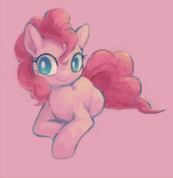 Size: 500x514 | Tagged: safe, artist:kei05, pinkie pie, earth pony, pony, g4, female, looking at you, mare, pink background, simple background, solo