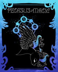 Size: 2000x2500 | Tagged: safe, artist:sourcherry, oc, oc only, pegasus, pony, high res, pegasus magic, poster, solo