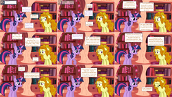 Size: 3848x2168 | Tagged: safe, artist:hakunohamikage, adagio dazzle, twilight sparkle, alicorn, earth pony, pony, ask-princesssparkle, g4, ask, comic, comic sans, earth pony adagio dazzle, equestria girls ponified, golden oaks library, high res, ponified, tumblr, twilight sparkle (alicorn)