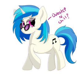 Size: 4000x4000 | Tagged: safe, artist:rainbowtashie, dj pon-3, vinyl scratch, pony, unicorn, g4, background pony, cutie mark, dialogue, female, looking at you, simple background, solo, text, transparent background, walking