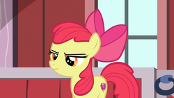 Size: 1920x1080 | Tagged: safe, screencap, apple bloom, earth pony, pony, g4, the break up breakdown, angry, barn, female, filly, solo