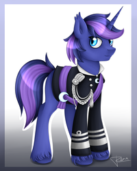 Size: 2400x3000 | Tagged: safe, artist:puggie, oc, oc only, bat pony, pony, bat pony oc, clothes, commission, high res, night guard, solo, uniform, unshorn fetlocks