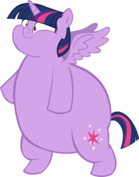 Size: 1761x2242 | Tagged: safe, artist:megarainbowdash2000, twilight sparkle, pony, g4, bipedal, chubby cheeks, fat, female, obese, simple background, solo, transparent background, twilard sparkle, twilight sparkle (alicorn)