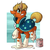Size: 4000x4000 | Tagged: safe, artist:sugaryviolet, sunburst, oc, oc:nickyvmlp, earth pony, pony, g4, absurd resolution, cel shading, chest fluff, clothes, cosplay, costume, cute, dessert, dropped ice cream, food, ice cream, ice cream cone, ice cream horn, improvisation, male, ocbetes, paint, paint can, solo
