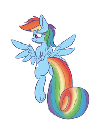 Size: 1600x2000 | Tagged: safe, artist:heir-of-rick, rainbow dash, pegasus, pony, g4, alternate tailstyle, butt, female, mare, plot, simple background, solo, squirrel tail, white background