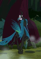 Size: 444x640 | Tagged: safe, edit, edited screencap, screencap, queen chrysalis, changeling, changeling queen, g4, the mean 6, animated, cropped, cute, cutealis, female, happy, loop, pranchrysalis, prancing, solo
