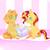 Size: 2048x2048 | Tagged: safe, artist:rinka-anne8, sunset shimmer, oc, oc:phoenix dawn, pony, unicorn, g4, book, cute, female, heart, high res, magic, mama sunset, mother and daughter, offspring, parent:sunset shimmer, parents:canon x oc, pregnant, sitting