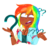 Size: 500x479 | Tagged: safe, artist:drawbauchery, artist:g-a-y-g-o-y-l-e, color edit, edit, rainbow dash, human, g4, colored, dark skin, female, humanized, multicolored hair, question mark, simple background, solo, transparent background