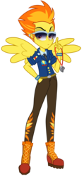 Size: 2512x5290 | Tagged: safe, alternate version, artist:rodan00, spitfire, equestria girls, g4, boots, clothes, equestria girls-ified, female, hand in pocket, ponied up, show accurate, simple background, solo, sunglasses, transparent background, whistle necklace, wings