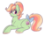 Size: 900x736 | Tagged: safe, artist:lulubell, oc, oc only, oc:opal apple, earth pony, pony, bow, female, magical lesbian spawn, mare, next generation, offspring, parent:applejack, parent:rainbow dash, parents:appledash, simple background, solo, tail bow, trans female, transgender, transparent background