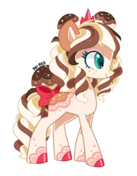 Size: 403x519 | Tagged: safe, artist:sk-ree, oc, oc only, oc:fudge fantasia, earth pony, pony, bow, female, mare, simple background, solo, tail, transparent background