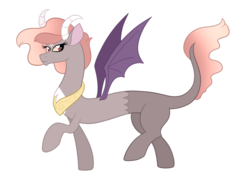 Size: 1024x746 | Tagged: safe, artist:ashidaii, oc, oc only, oc:solstice, draconequus, hybrid, female, interspecies offspring, offspring, parent:discord, parent:princess celestia, parents:dislestia, simple background, solo, transparent background