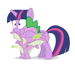 Size: 980x840 | Tagged: safe, artist:dm29, spike, twilight sparkle, alicorn, dragon, pony, g4, molt down, covering eyes, female, how to train your dragon, juxtaposition bait, male, mama twilight, mare, simple background, spread wings, transparent background, twilight sparkle (alicorn), wingboner, winged spike, wings