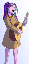 Size: 655x1453 | Tagged: safe, artist:amazingpuffhair, aria blaze, equestria girls, g4, clothes, female, guitar, musical instrument, open mouth, simple background, singing, solo, white background