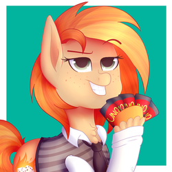 Size: 900x900 | Tagged: safe, artist:queenwildfire, oc, oc only, oc:parlay, earth pony, pony, clothes, female, gambler, hoof hold, mare, necktie, playing card, request, smiling, smirk, solo, uno, unshorn fetlocks, vest