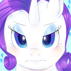 Size: 1000x1000 | Tagged: safe, artist:dimnorthnether, rarity, pony, unicorn, g4, bust, female, looking at you, serious, solo, sorrow, wavy mouth