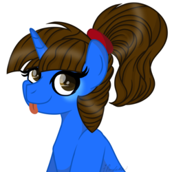 Size: 1024x1024 | Tagged: safe, artist:ipandacakes, oc, oc only, pony, unicorn, female, mare, one eye closed, simple background, solo, tongue out, transparent background, wink