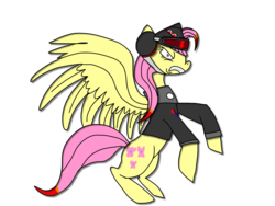 Size: 2048x1536 | Tagged: artist needed, safe, fluttershy, pony, g4, 1000 hours in ms paint, aviator goggles, bomber crew, bruno brennen, female, flutterrage, simple background, solo, transparent background