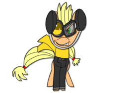 Size: 2048x1536 | Tagged: artist needed, safe, applejack, earth pony, pony, g4, 1000 hours in ms paint, aviator goggles, bomber crew, clothes, female, missing hat, scarf, simple background, solo, sonja schnellmann, transparent background