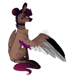 Size: 901x981 | Tagged: safe, artist:sweetmelon556, oc, oc only, oc:archie, pegasus, pony, asexual pride flag, colored wings, female, mare, multicolored wings, pride, simple background, sitting, solo, transparent background