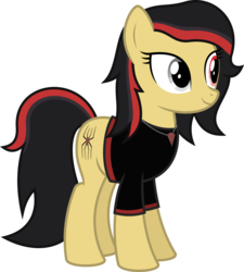 Size: 6400x7115 | Tagged: safe, artist:parclytaxel, oc, oc only, oc:scarlet arraiza, earth pony, pony, .svg available, absurd resolution, black shirt, clothes, female, gem, heterochromia, jewelry, mare, necklace, shirt, simple background, solo, transparent background, vector