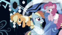 Size: 480x270 | Tagged: safe, edit, screencap, mean applejack, mean fluttershy, mean pinkie pie, mean rainbow dash, mean rarity, tree of harmony, g4, the mean 6, animated, clone, evil rainbow dash, female, reversed, rollback, tentacles, you know for kids, you ruined everything