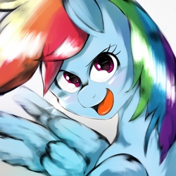 Size: 1536x1536 | Tagged: safe, artist:kurogewapony, rainbow dash, pegasus, pony, g4, female, looking at you, mare, solo