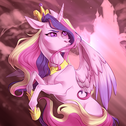 Size: 1600x1600 | Tagged: safe, artist:hollybright, princess cadance, alicorn, pony, g4, crown, duckface, female, hoers, necklace, regalia, solo