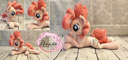 Size: 3736x1753 | Tagged: safe, artist:dixierarity, pinkie pie, earth pony, pony, g4, female, irl, photo, plushie, present, sewing